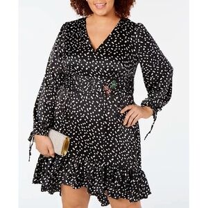 Betsey Johnson - Polka Dot Black White Long Sleeve Cherry Ruffle Dress - 16